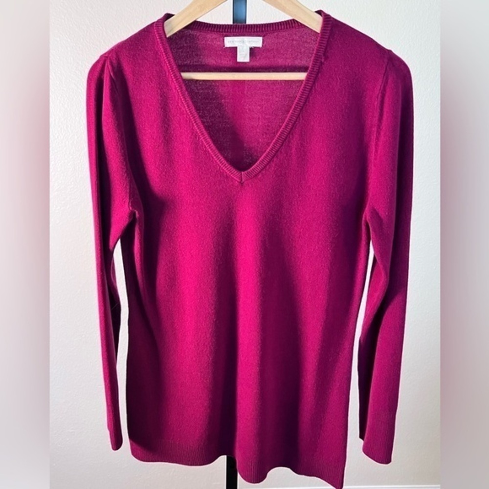 New York & Company Burgundy Knit Top